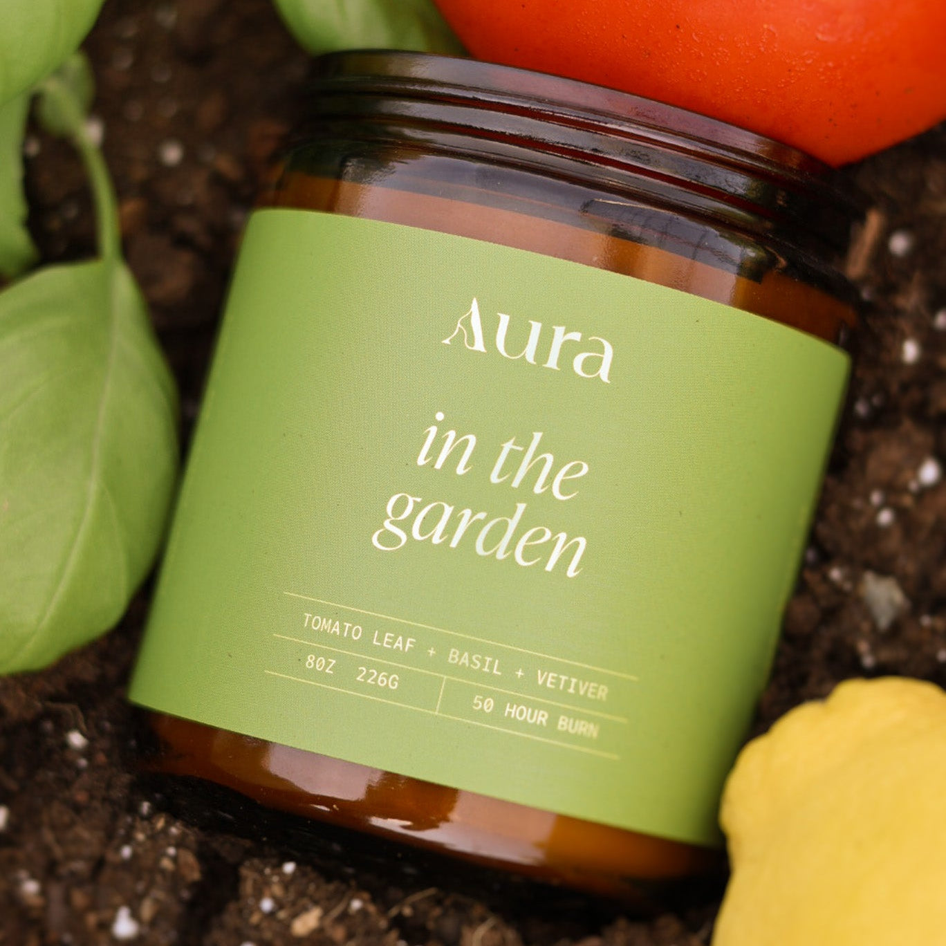in the garden | tomato leaf + basil + vetiver