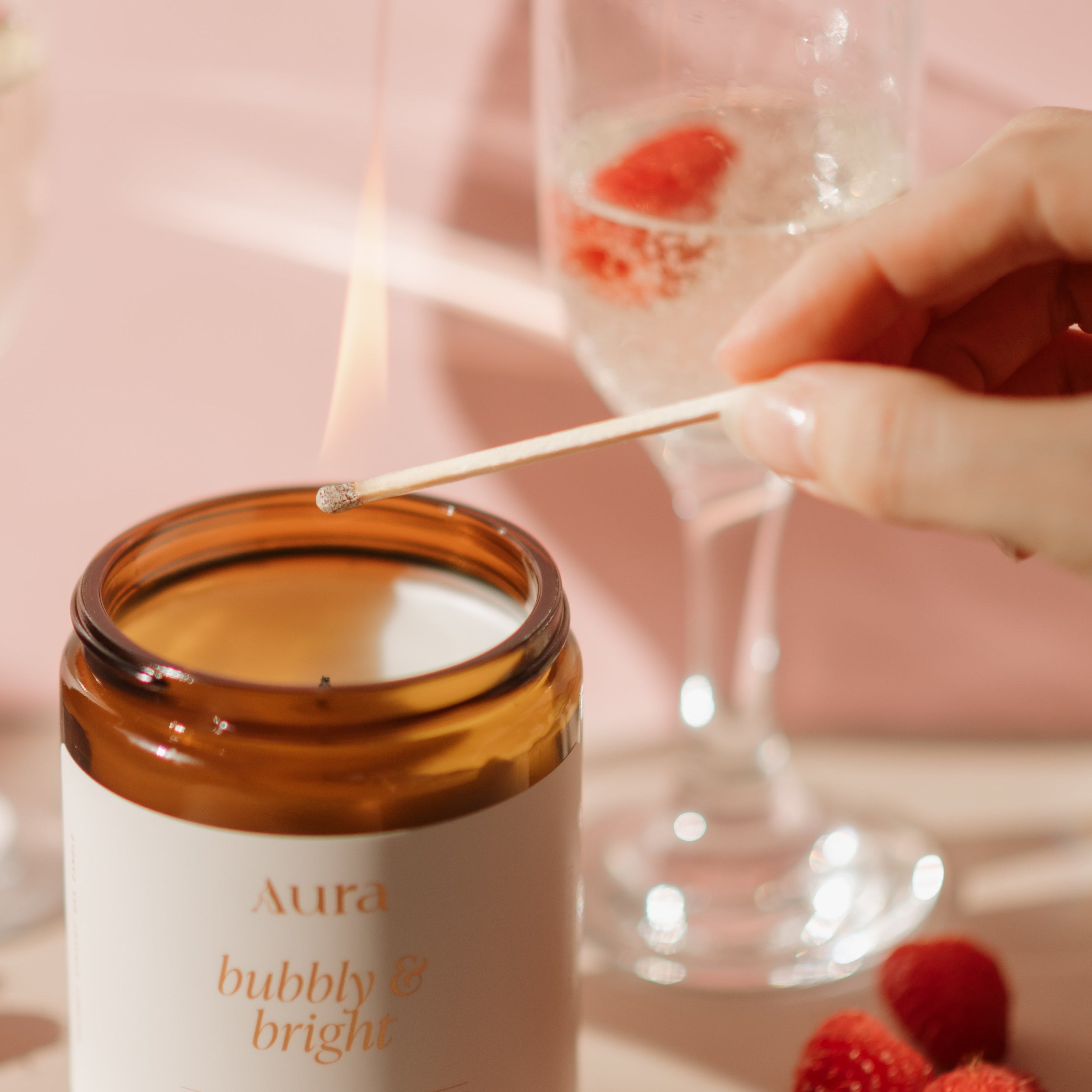 bubbly & bright | champagne + raspberry + pear blossom