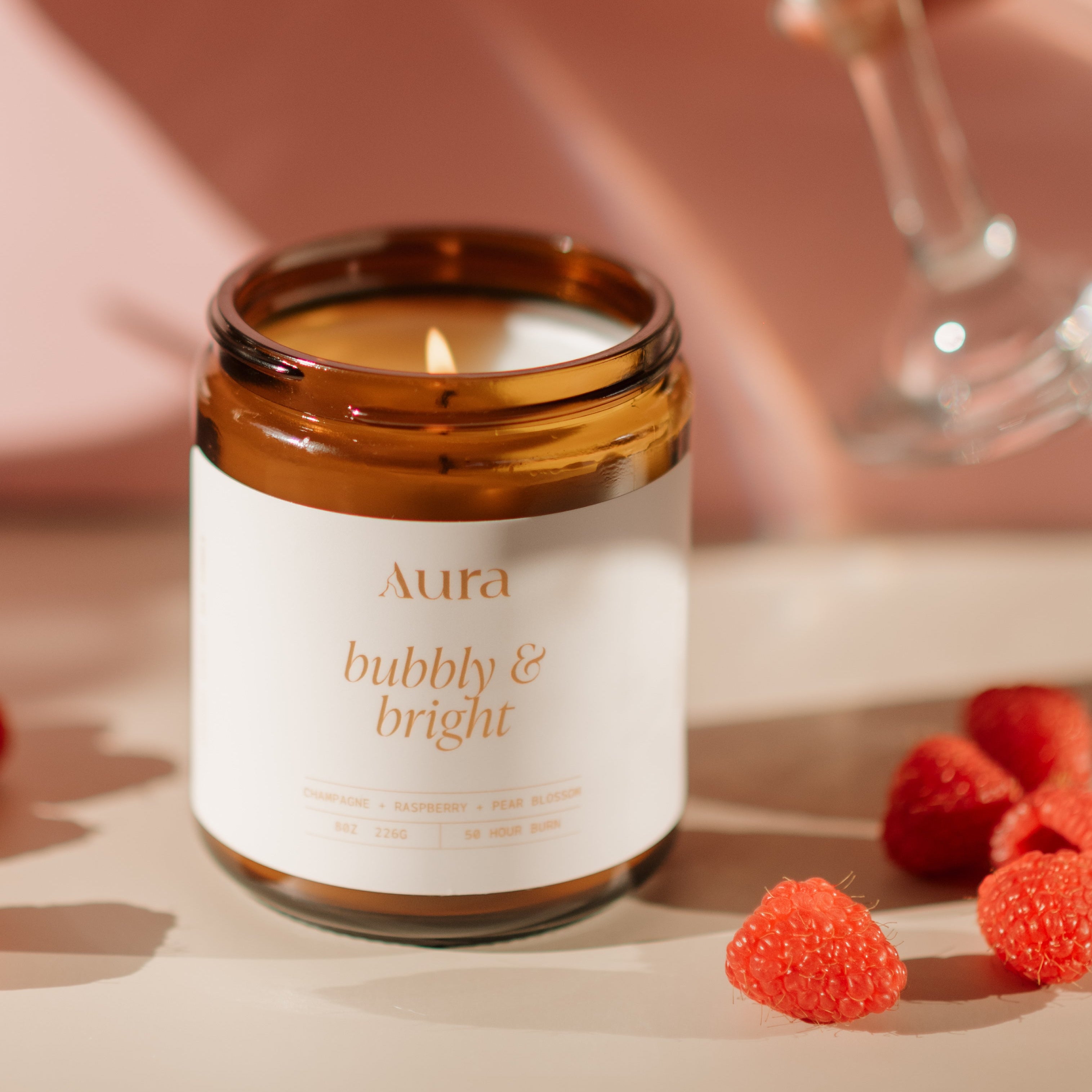 bubbly & bright | champagne + raspberry + pear blossom