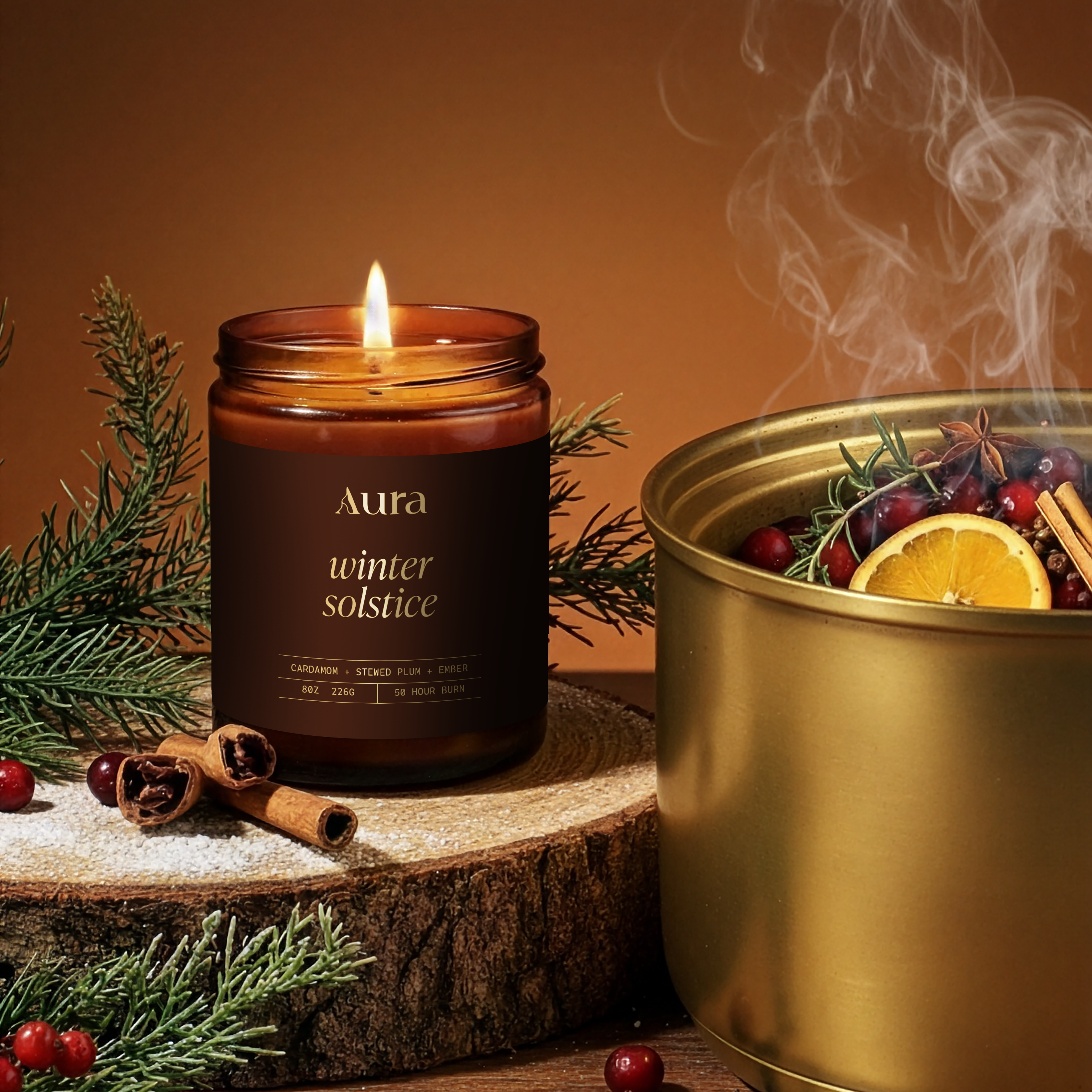 winter solstice | cardamom + stewed plum + ember