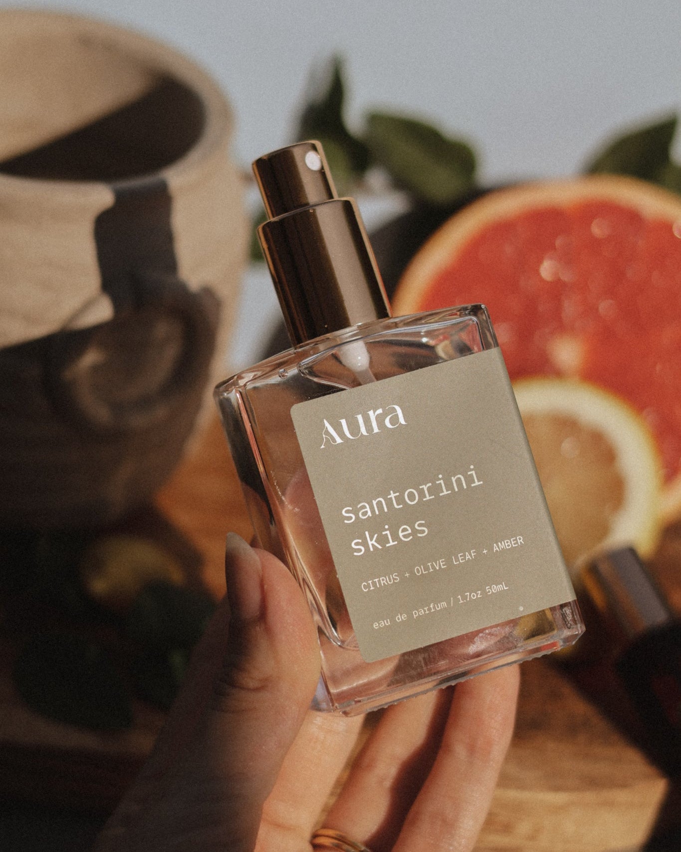 santorini skies | citrus + olive leaf + amber