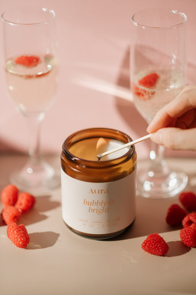 bubbly & bright | champagne + raspberry + pear blossom