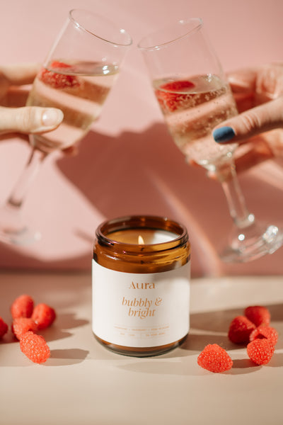bubbly & bright | champagne + raspberry + pear blossom