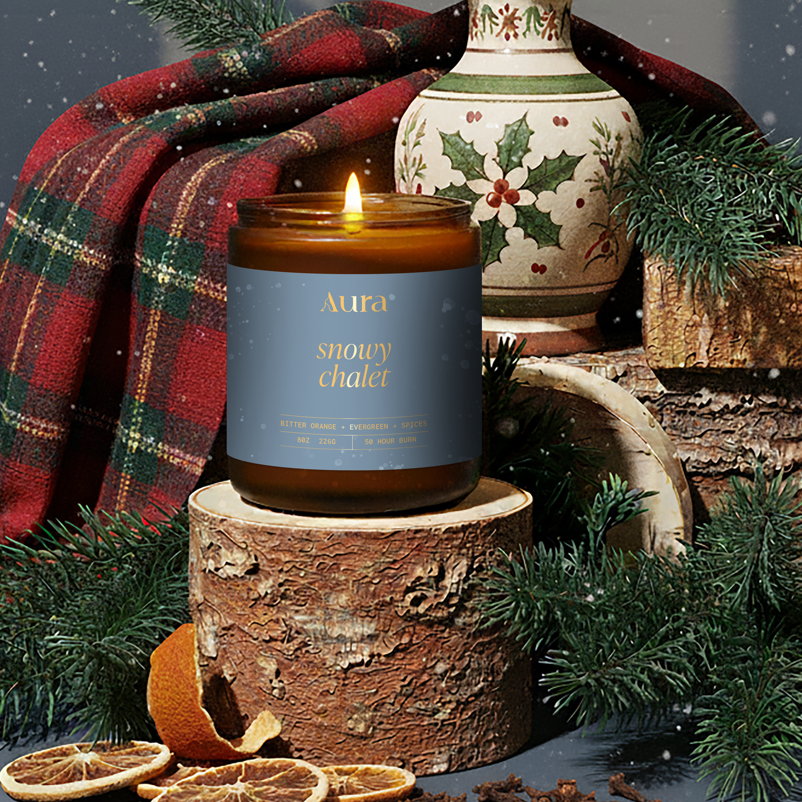 snowy chalet | bitter orange + evergreen + holiday spices