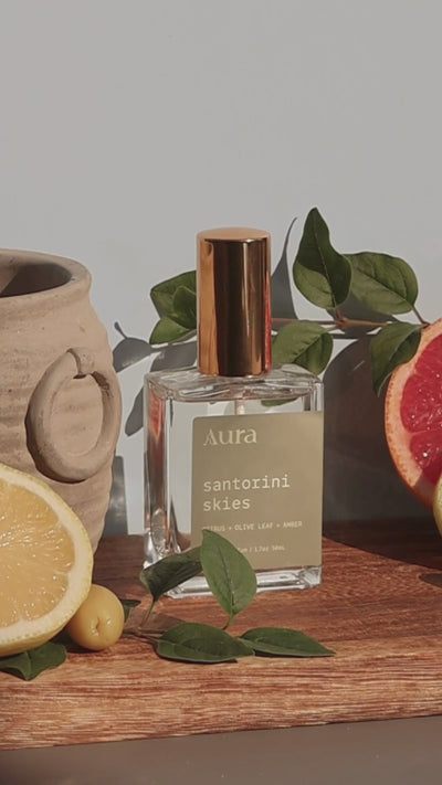 santorini skies | citrus + olive leaf + amber
